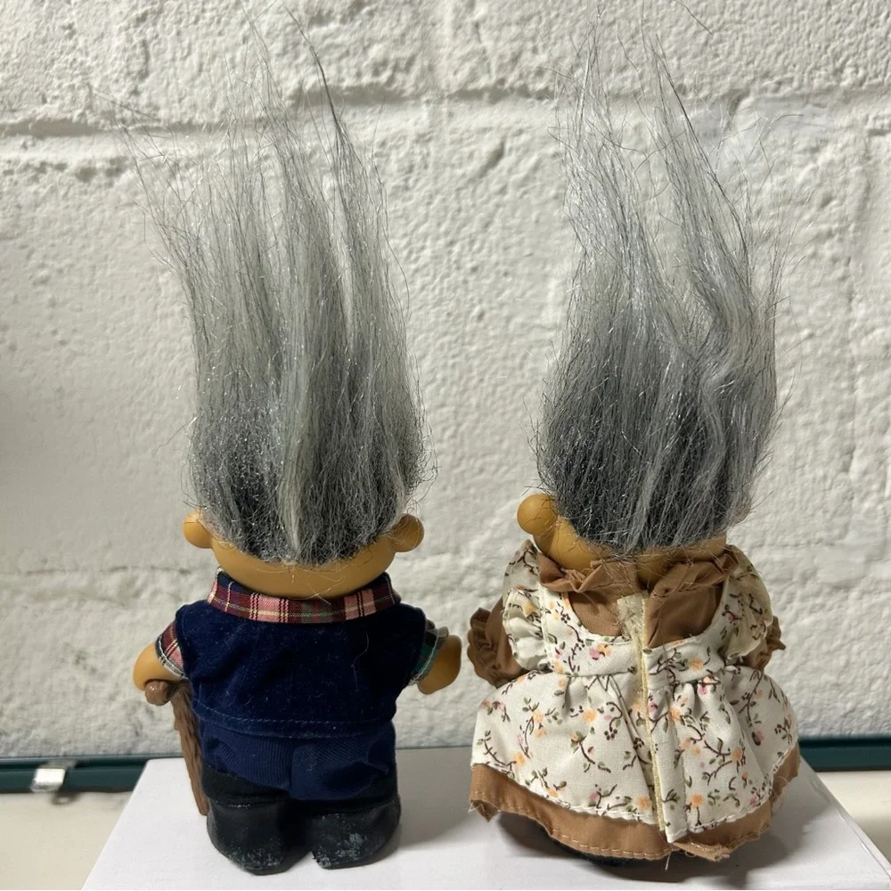 Russ Troll Lot of 2 Grandparent Figures Early 90s VTG Grandpa Grandma